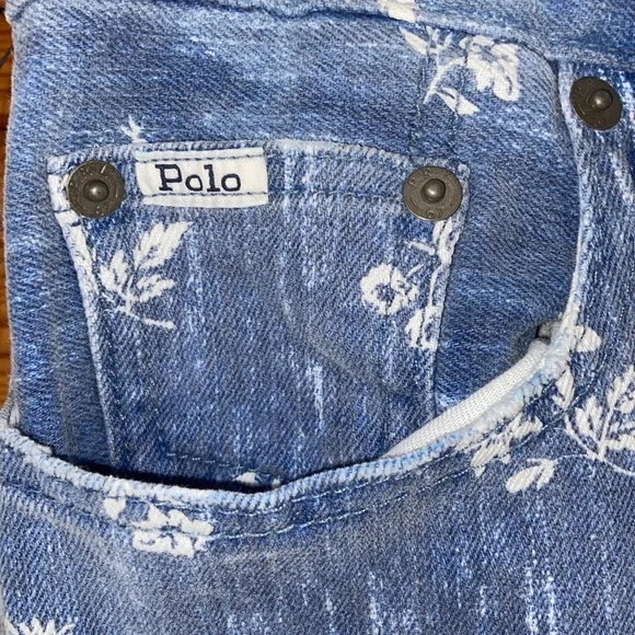 polo ralph lauren called high rise slim jeans white flower pattern - Picture 3 of 10